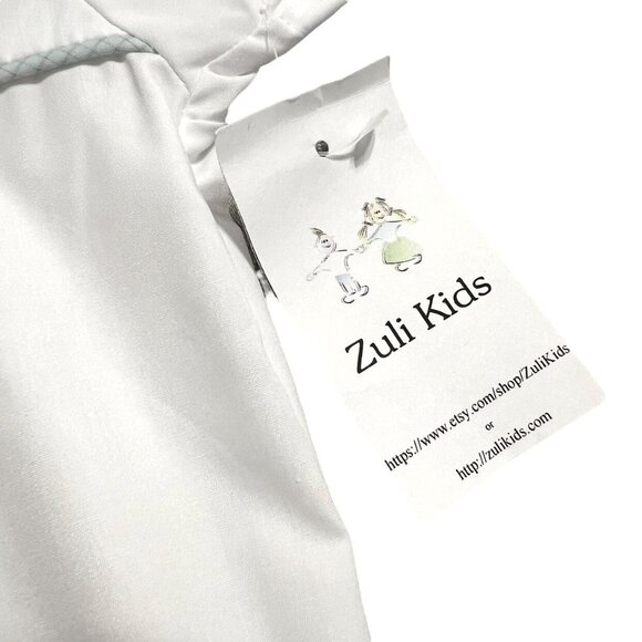NEW Zuli Kids NEWBORN NB White Embroidered Cross Long Bubble Romper - Picture 3 of 5
